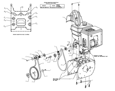 Engine Drive Diagram and Parts List for 3X28-INCH (31AH5DVB710)(2019) Cub Cadet Snow Blower